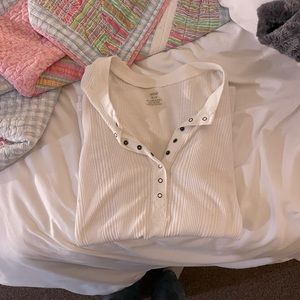 Aerie Henley Tee Long Sleeve Medium